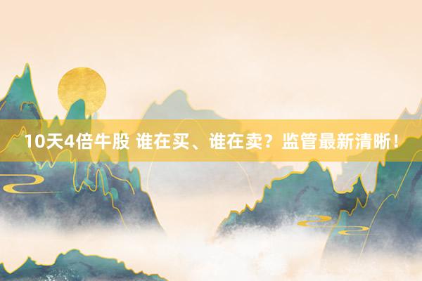 10天4倍牛股 谁在买、谁在卖？监管最新清晰！