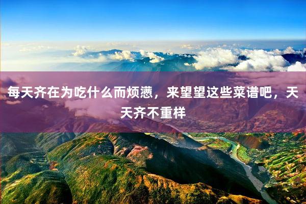 每天齐在为吃什么而烦懑，来望望这些菜谱吧，天天齐不重样