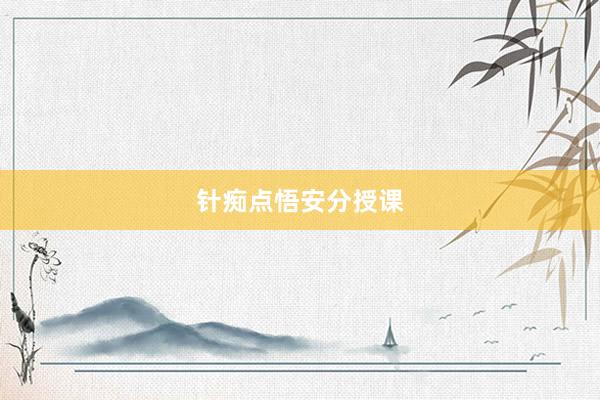 针痴点悟安分授课
