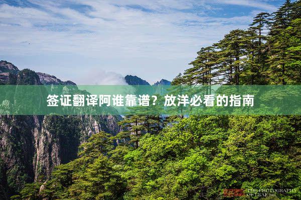 签证翻译阿谁靠谱？放洋必看的指南