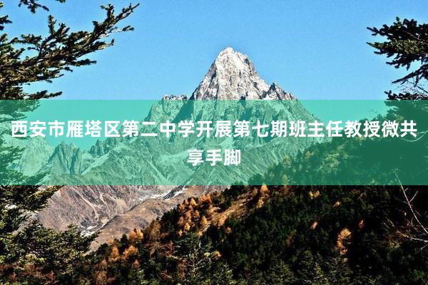 西安市雁塔区第二中学开展第七期班主任教授微共享手脚