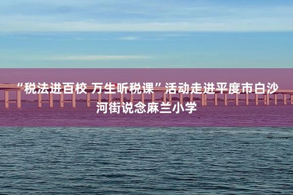 “税法进百校 万生听税课”活动走进平度市白沙河街说念麻兰小学