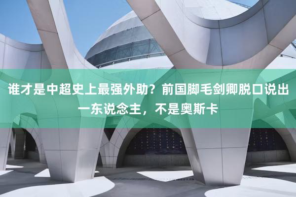 谁才是中超史上最强外助？前国脚毛剑卿脱口说出一东说念主，不是奥斯卡