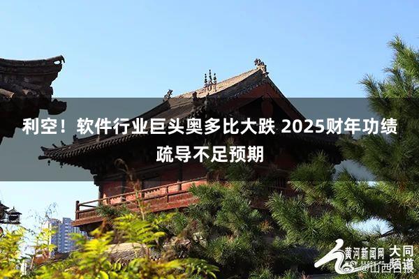 利空！软件行业巨头奥多比大跌 2025财年功绩疏导不足预期